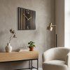 Závěsné nástěnné hodiny LAMELE 50x50 cm – černé s dubovým dřevem 5