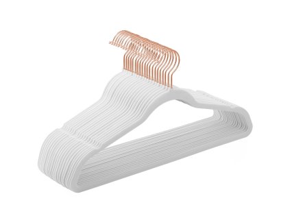 Fehér Bársony vállfák 20 db - CRF026W01