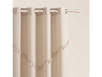 Dekoratív függöny CHLOE karikás - krém
