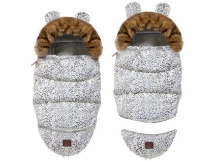 Bundazsák szőrmével Teddy GROW-UP Bianco