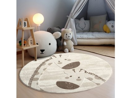 Gyermek kerek szőnyeg MARA 719 Zsiráfok