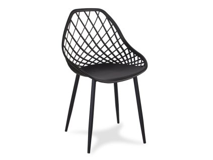 1002231 oslo étkezőszék fekete, fekete fém lábakkal