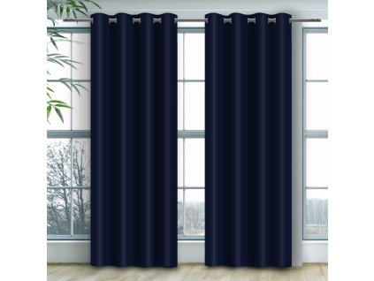 Egyszínű függöny - sötétkék