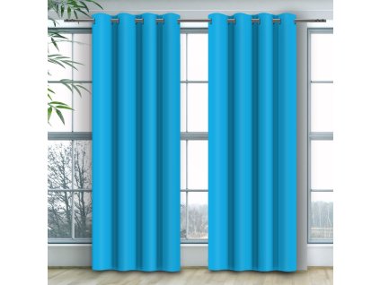 Egyszínű függöny - azúrkék türkiz