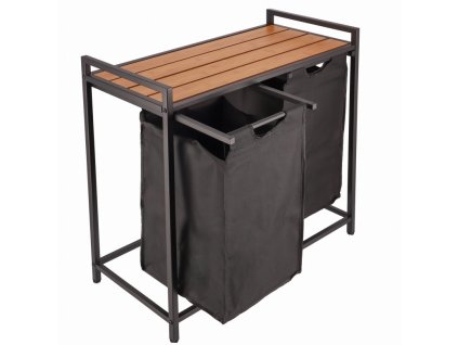 Kétkamrás szennyeskosár - fekete