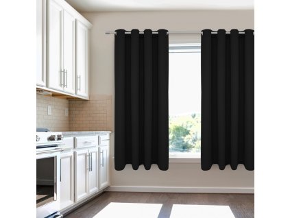 Rövid egyszínű függöny - Fekete