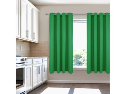 Rövid egyszínű függöny - zöld