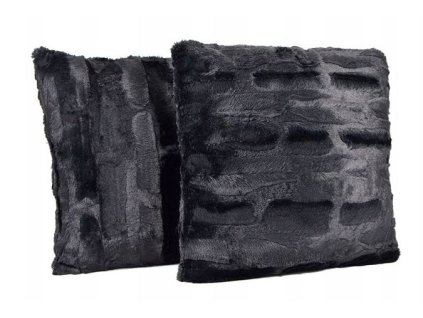 996408 luxus bonito báránybőr utánzatú vankus huzat, fekete