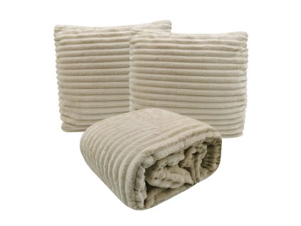 Luxuskészlet LEA Takaró 150x200cm + 2 db bézs párna