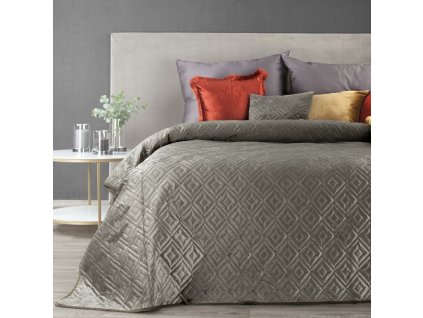 Luxus Bársony ágytakaró ARIEL3 sötét bézs színben