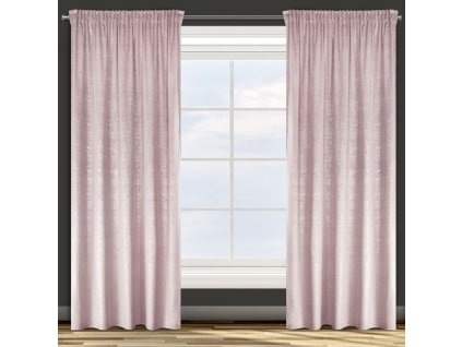 Luxus Bársonyfüggöny ráncolószalaggal - rózsaszín ZWD-05
