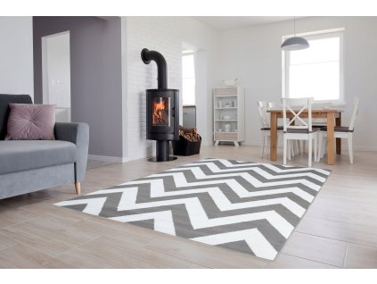 Modern szőnyeg HOME art szürke cikkcakk mintával