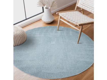 Kerek szőnyeg hosszú szálú SOFTSHINE kék