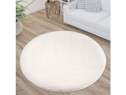 Kerek szőrme szőnyeg Topia krémfehér