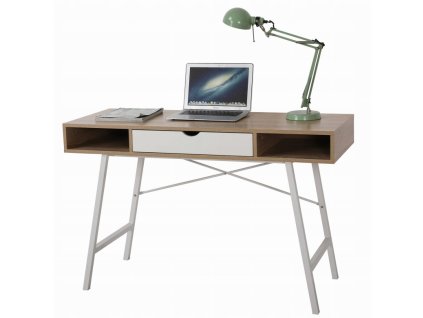 Skandináv stílusú íróasztal fiókkal és polcokkal