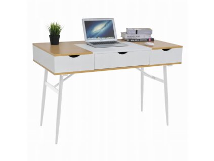 Skandináv stílusú íróasztal fiókkal és szekrényekkel