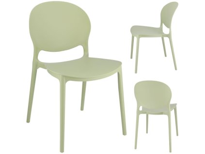 Műanyag szék JUSTIN zsálya zöld