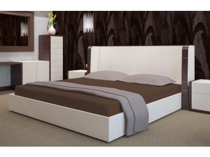 Elasztikus csokoládé PRZF-11 frottír lepedő