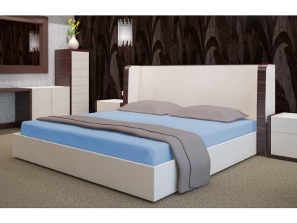 Frottír lepedő gumiszalaggal, kék PRZF-20