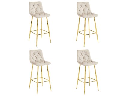4 db NADO bárszék készlet - bézs / arany lábakkal