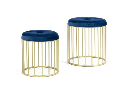 Sötétkék ELBA puff készlet