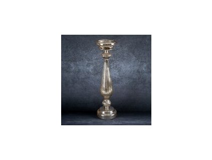 Üveg gyertyatartó11 LED lámpákkal 11 x 40 cm pezsgő színben