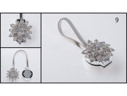 Ezüst mágneses függönycsipesz - 09-es minta