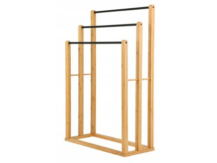 Törölközőtartó - bambusz+fekete