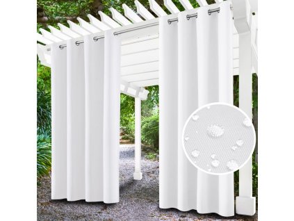 Kerti függöny karikás, pavilonhoz - fehér - 33