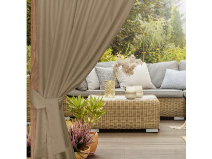 Kerti függöny a pavilonhoz, sötét bézs