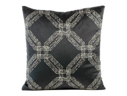 Bársony díszpárnahuzat JQQ-07 grafit színben