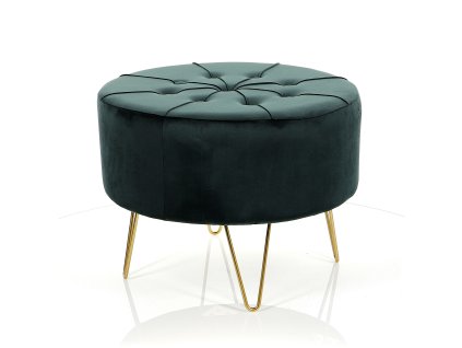 Bársony zsámoly ALIA L - sötétzöld