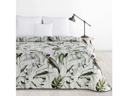 ELLEN Bársony ágytakaró növényi mintával - zöld