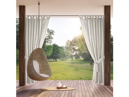 Fehér kerti függöny GARDEN 3 hurkon