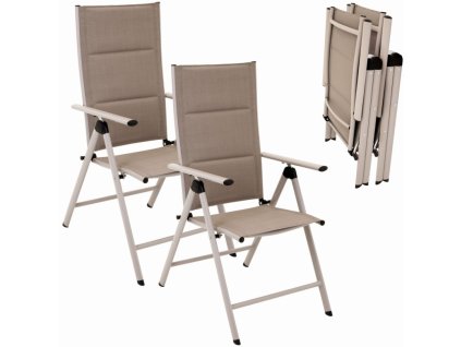 2 db kényelmes összecsukható szék készlet - bézs
