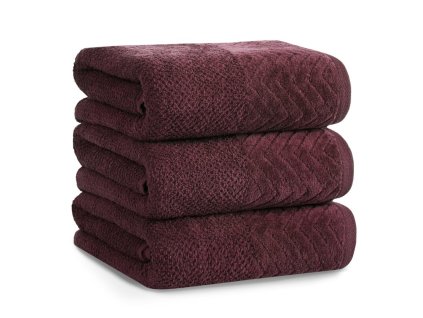 LOREN törölköző bársony szegéllyel - bordó (Törölköző mérete 30x50 cm)