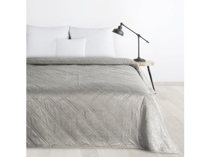 Bársony ágytakaró LUIZ fényes mintával - ezüst (Dobási méret (szélesség x hossz) 170x210 cm)