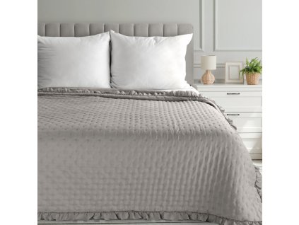 Ágytakaró fodros szegéllyel LIBI3 bézs (Dobási méret (szélesség x hossz) 170x210 cm)