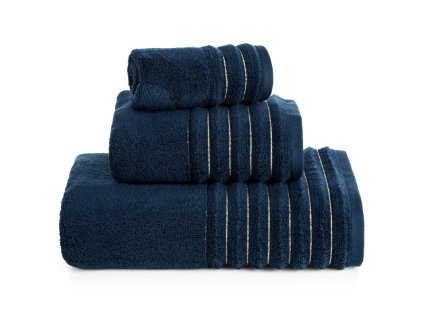 Luxus LUNARI törölköző gránátkék arany cérnával díszítve (Törölköző mérete 30x50 cm)