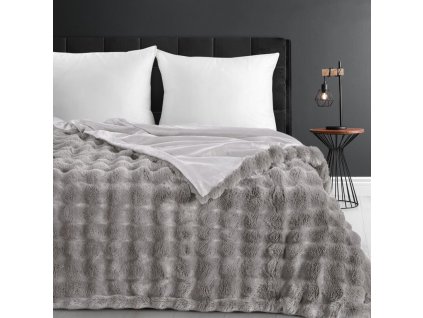 367046 hruba kozusinova deka lily s 3d efektom strieborna