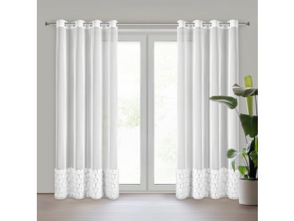 366272 hotova biela zaclona roses 3 na kolieskach 140x250cm