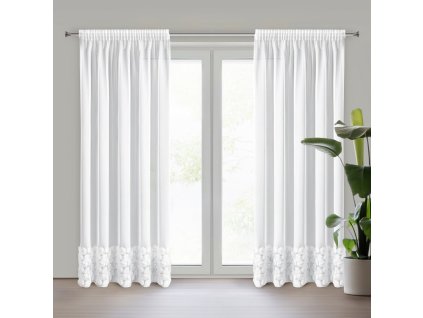 366275 hotova biela zaclona roses 3 na paske 140x270cm