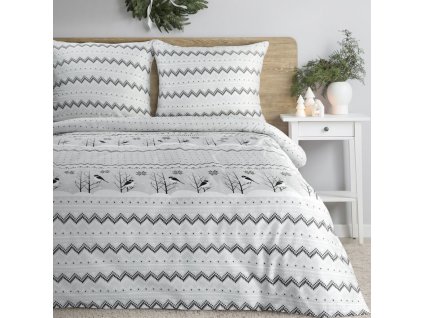 Karácsonyi ágynemű pamutszaténból, TASHA (Az ágynemű mérete szélesség x hosszúság: 140x200cm + 1 db 70x80 cm)