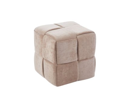 Designer egyszemélyes, zseníliával kárpitozott szék cappuccino kocka formájában