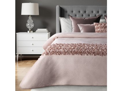 374111 luxusny prehoz na postel s roses aplikaciou ruzi pudrovoruzovy