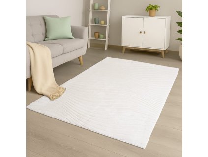 Modern szőrös szőnyeg Waves 503 fehér 1