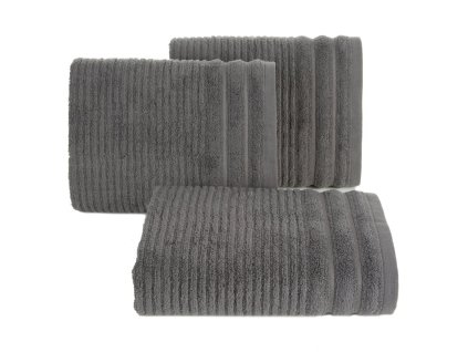 SAMMY pamut törölköző, acélszürke csíkokkal díszítve (Törölköző mérete 30x50 cm)