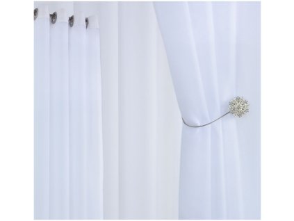 376908 jednofarebna zaclona biela s 150 cm x v 250 cm dekoracne kolieska