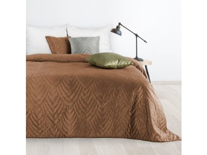 Bársony ágytakaró LUIZ 6 tégla színben (Dobási méret (szélesség x hossz) 170x210 cm)