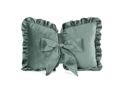 378024 dekoracny zamatovy vankus v tvare masle s volanikom v matovej farbe